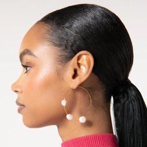 Cult Gaia Nubia Pearl Hoops - New In Box - Orig. $148